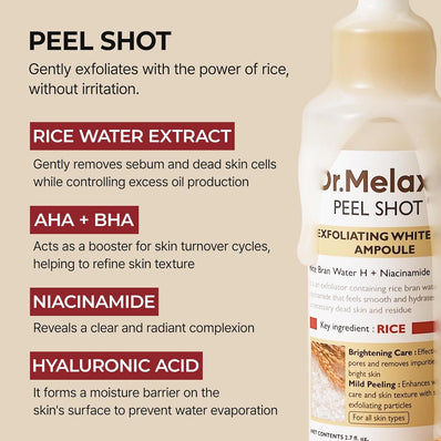Dr. Melaxin - Peel Shot Exfoliant White Rice Ampoule